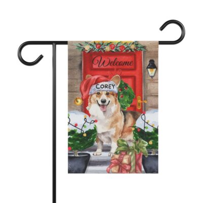 Personalized Corgi Christmas Flag