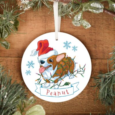 Personalized Corgi Christmas Ornament