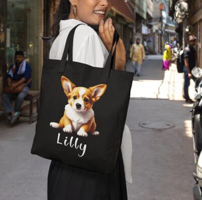 Personalized Corgi Lovers Tote Bag