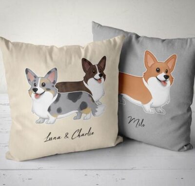 Personalized Corgi Pillow