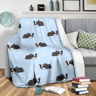 Personalized Cute Boston Terrier Blanket