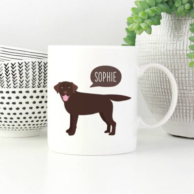 Personalized Cute Chocolate Labrador Retriever Mug