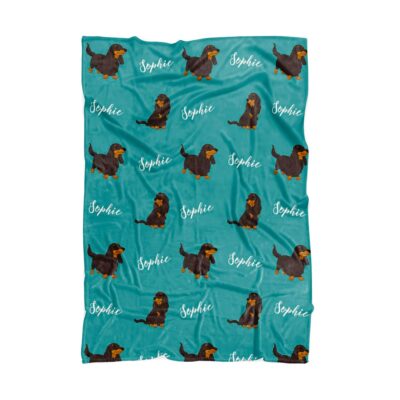 Personalized Cute Dachshund Blanket