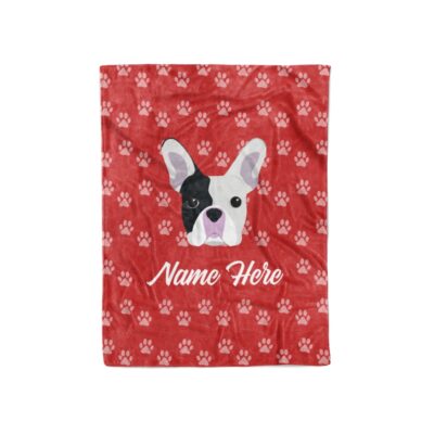 Personalized Cute French Bulldog Dog Blanket