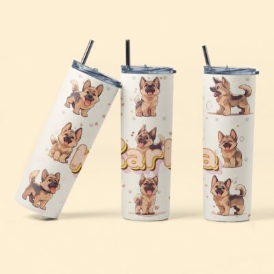 Personalized Cute German Shepherd Tumbler