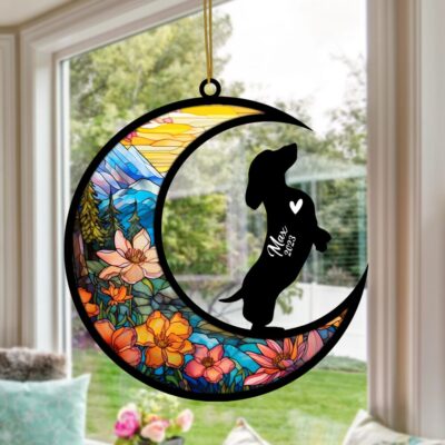 Personalized Dachshund Dog Memorial Suncatcher