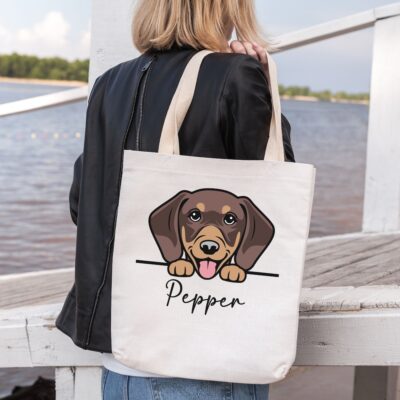 Personalized Dachshund Mom Tote Bag