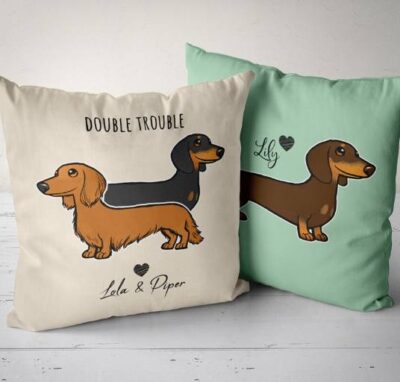 Personalized Dachshund Pillow