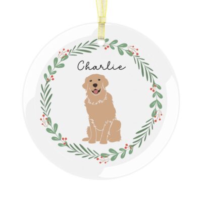 Personalized Dog Glass Ornament