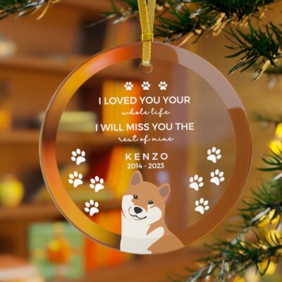 Personalized Dog Memorial Glass Ornament