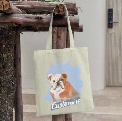 Personalized English Bulldog Cotton Tote Bag