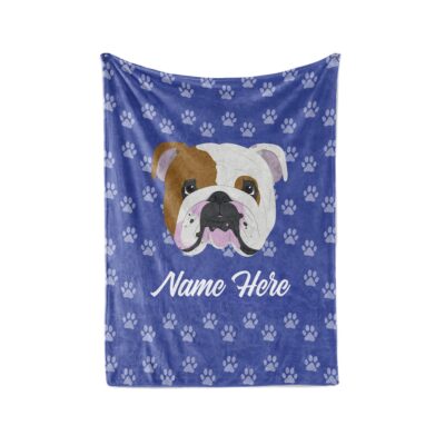 Personalized English Bulldog Face Blanket