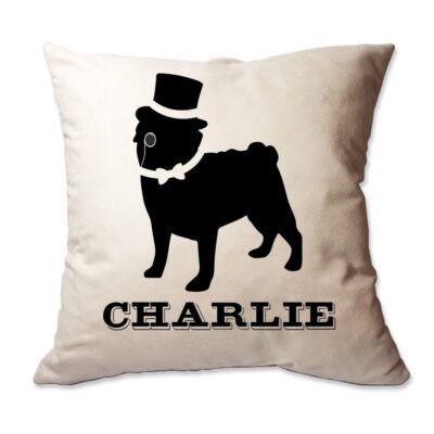 Personalized Fancy Pug Throw Pillow