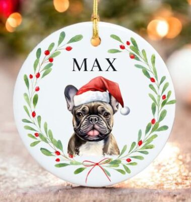 Personalized French Bulldog Christmas Ornament