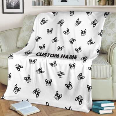 Personalized French Bulldog Dog Lovers Throw Blanket