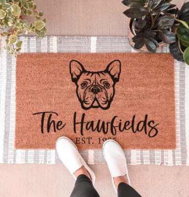 Personalized French Bulldog Doormat