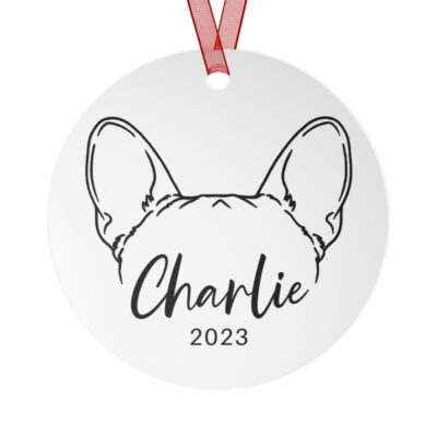 Personalized French Bulldog Ears Ornament