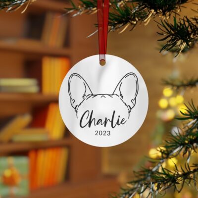 Personalized French Bulldog Ears Ornament