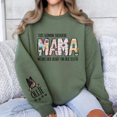 Personalized German Shepherd Dog Mama Sweatshirt