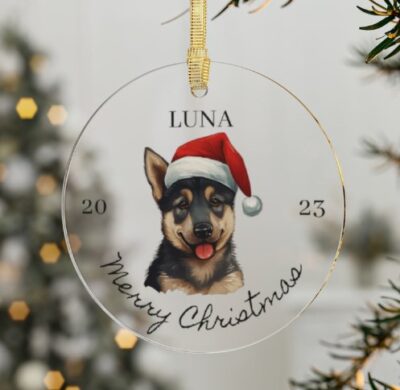 Personalized German Shepherd Puppy Christmas Ornament