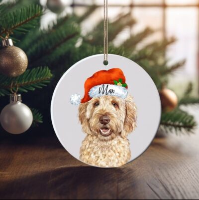 Personalized Golden Doodle Christmas Ornament