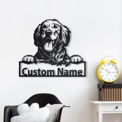 Personalized Golden Retriever Art Metal Sign