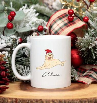 Personalized Golden Retriever Christmas Mug