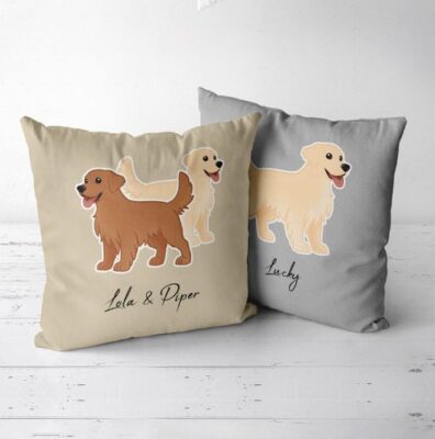 Personalized Golden Retriever Pillow