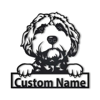 Personalized Goldendoodle Dog Metal Sign Art