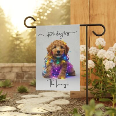 Personalized Goldendoodle Holiday Flag