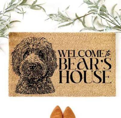 Personalized Goldendoodle Lovers Door Mat