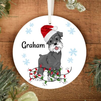 Personalized Grey Schnauzer Ornament