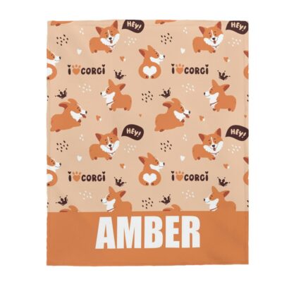 Personalized I Love Corgi Blanket