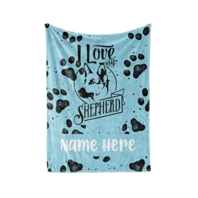 Personalized I Love German Shepherd Lovers Blanket