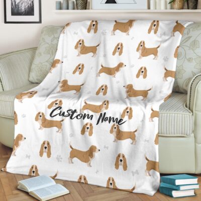 Personalized Love Basset Hound Blanket