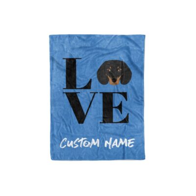 Personalized Love Dachshund Blanket