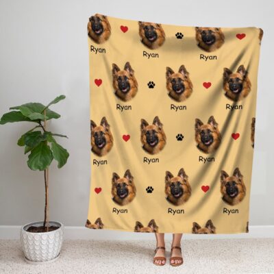 Personalized Love German Shepherd Blanket