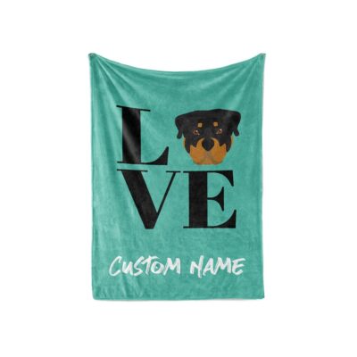 Personalized Love Rottweiler Blanket