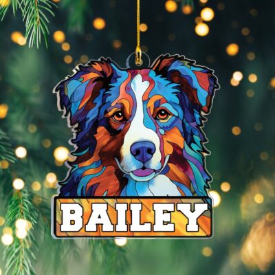 Personalized Name Australian Shepherd Ornament