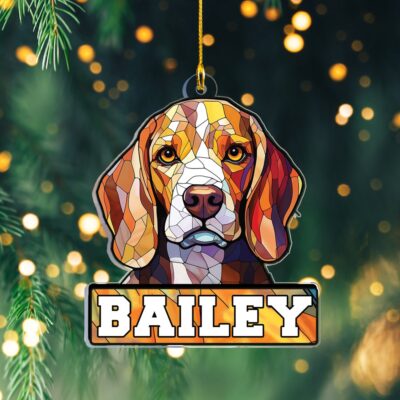 Personalized Name Beagle Ornament