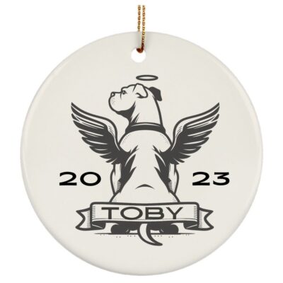 Personalized Pitbull Angel Wings Ornament