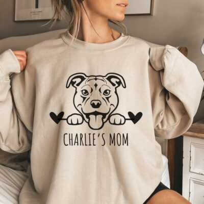 Personalized Pitbull Mom Sweatshirt