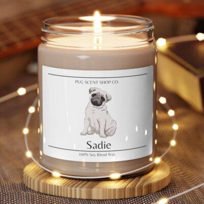 Personalized Pug Gift Candle