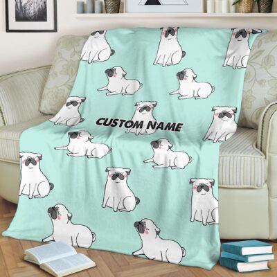 Personalized Pugs Cute Blanket