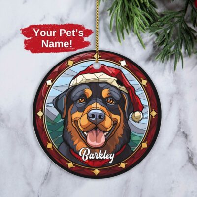 Personalized Rottweiler Christmas Ornament