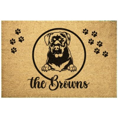 Personalized Rottweiler Doormat