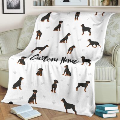 Personalized Rottweiler Mom Dad Dog Owner Blanket