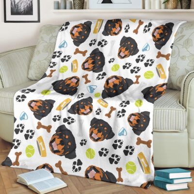 Personalized Rottweiler Smiling Blanket