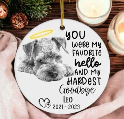 Personalized Schnauzer Christmas Memorial Gift Ornament