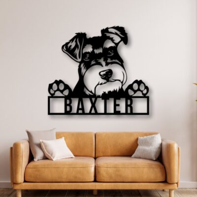 Personalized Schnauzer Dog Metal Sign